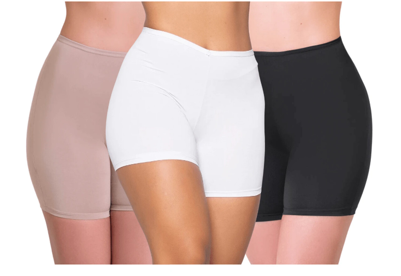 Kit com 3 Short Segunda Pele Anágua Liso em Microfibra SHEIN