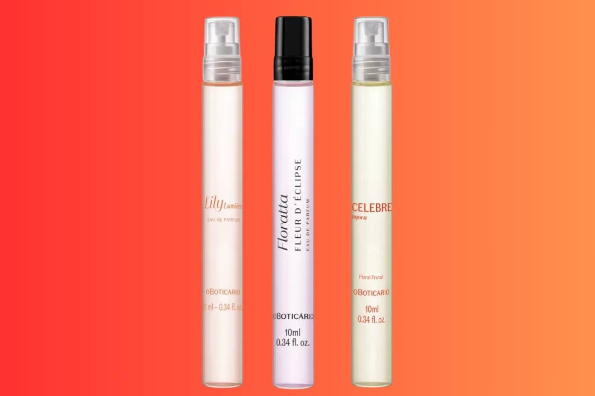 1 - Combo Mini Perfumaria_ Lily Lumiére 10ml + Floratta Fleur D'Eclipse 10ml + Celebre Agora Feminino 10ml