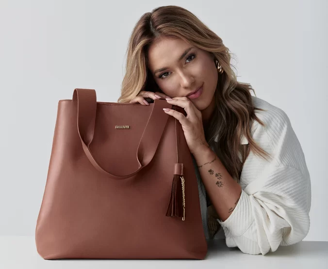 Bolsa Shopping Marrom Cacau Maxi Barbicacho