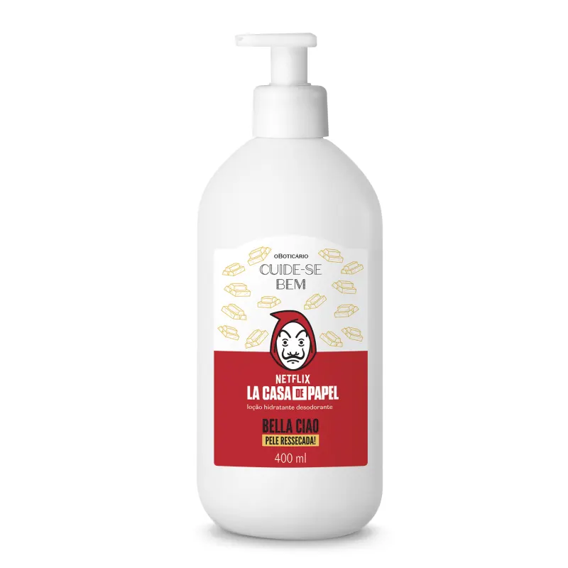 Loção Hidratante Desodorante Cuide-se Bem La Casa de Papel Bella Ciao Pele Ressecada 400 ml