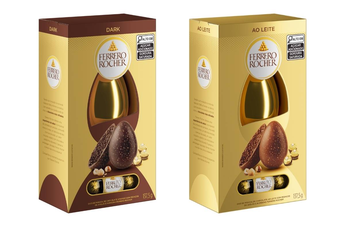 Ovo de Páscoa Ferrero Rocher® ao leite e Dark, 137,5g