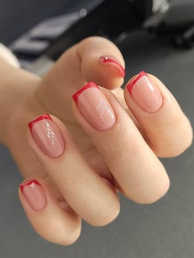 unha francesinha vermelha 