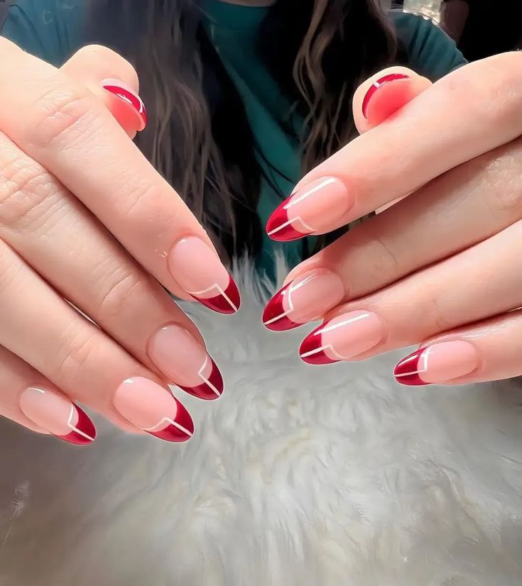 unha francesinha vermelha 