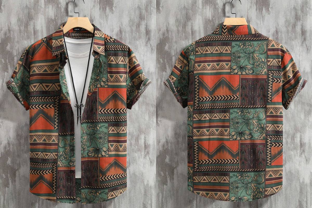 Manfinity RSRT Homens Impressão Geográfica Camisa Sem Camiseta