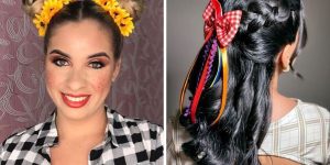 penteados de festa junina simples