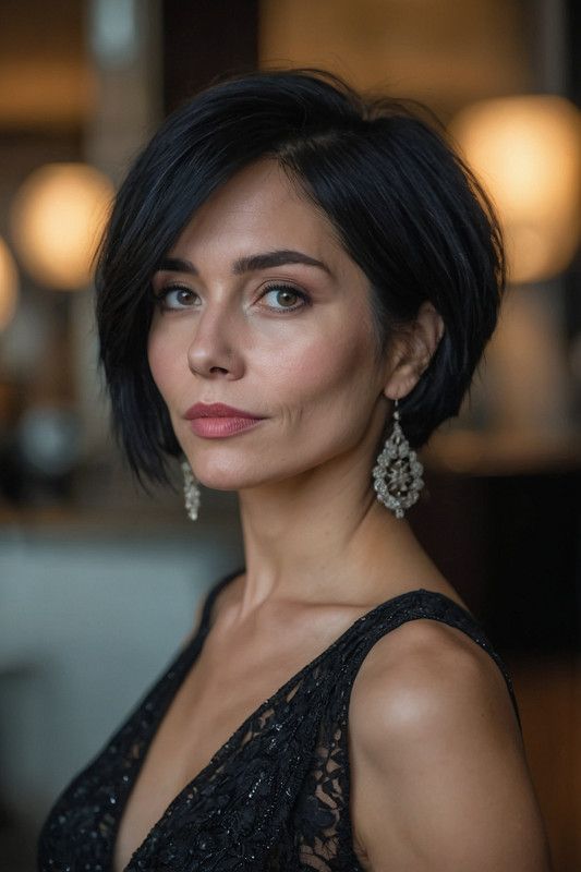 pixie cut alongado liso