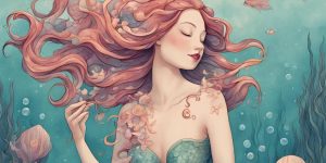 Ilustração de uma sereia graciosa