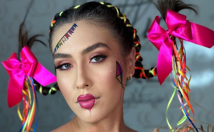 Trança embutida com laços