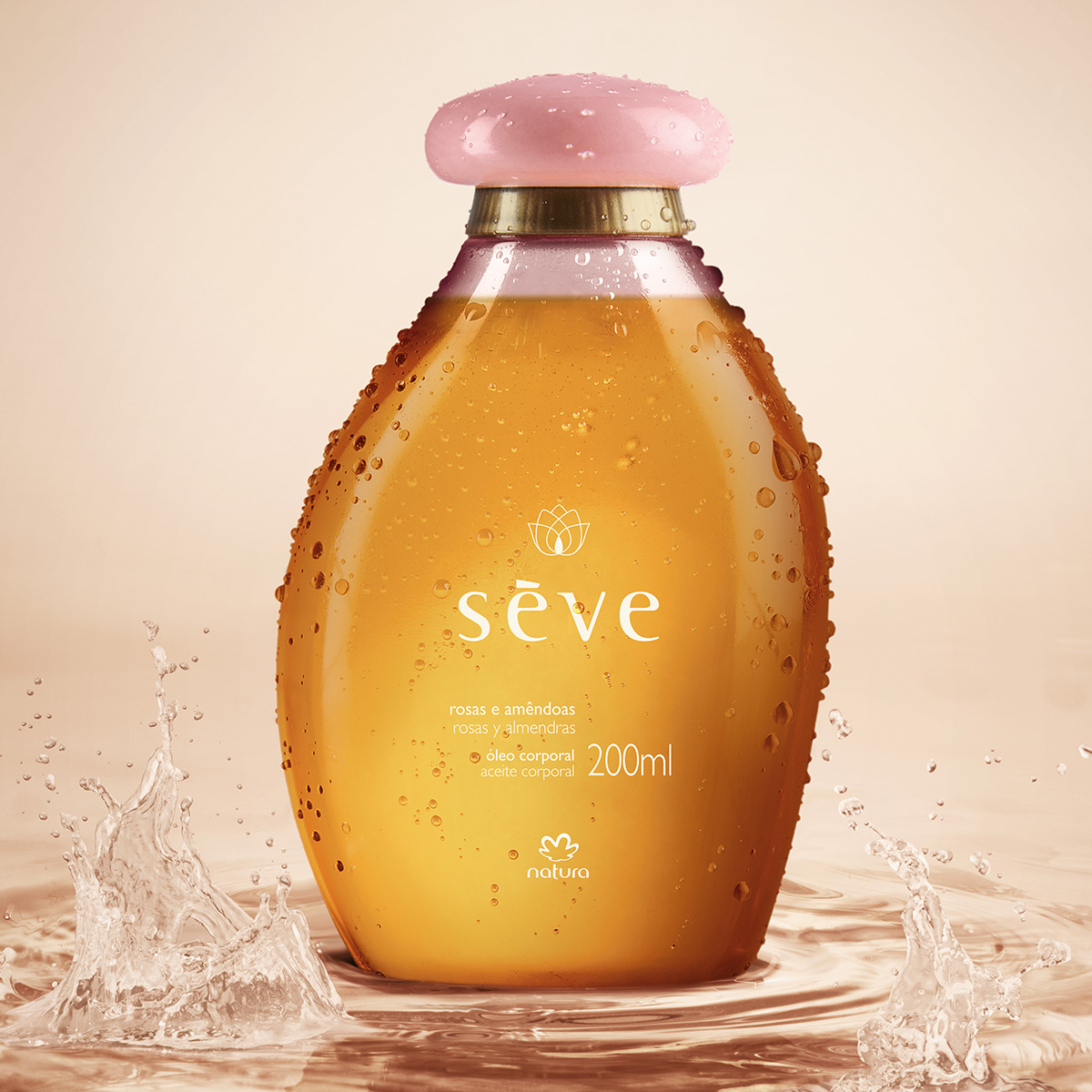 Sève rosas e amêndoas óleo corporal