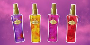 Os quatro body splashs da Phytoderm enfileirados lado a lado