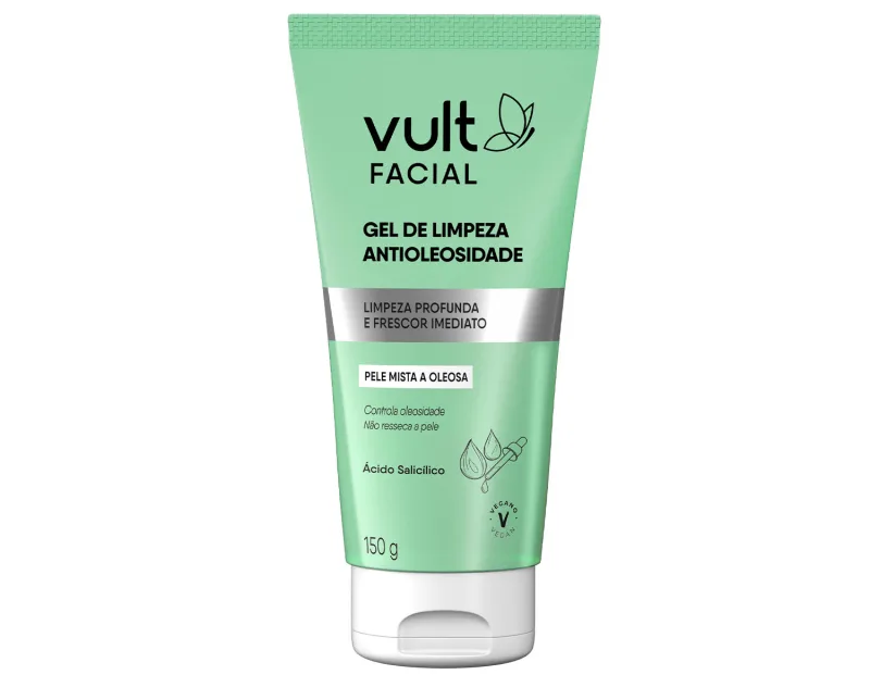 gel de limpeza facial vult cosméticos de farmácia