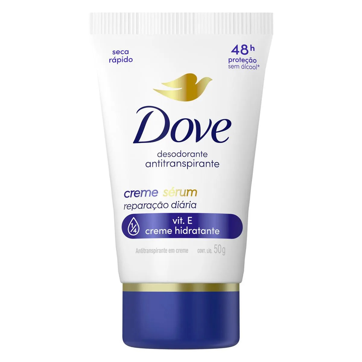 Desodorante Antitranspirante Dove Creme Sérum Feminino 48h Vitamina E Hidratante