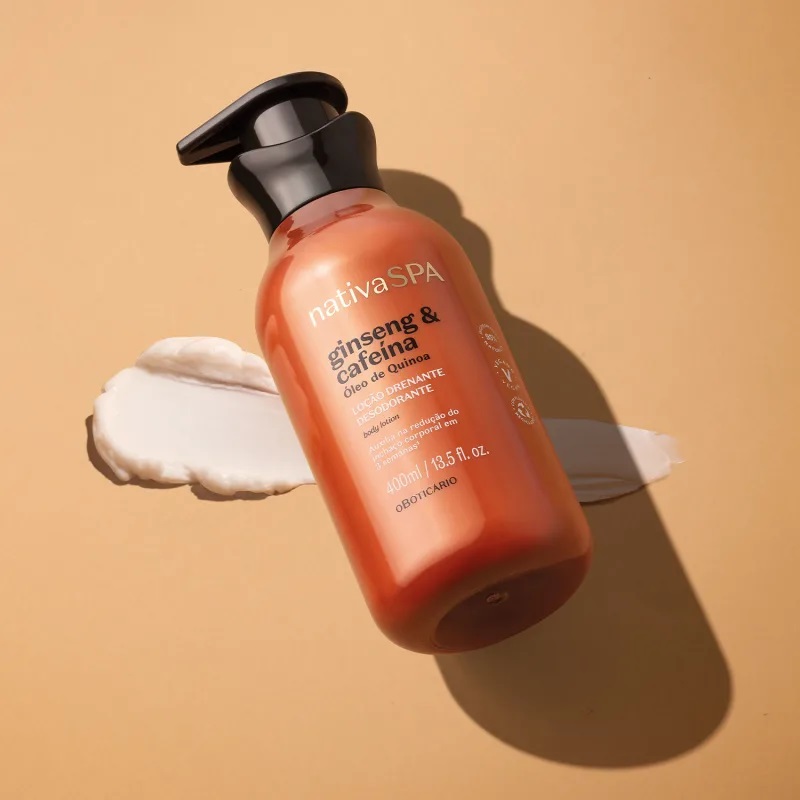 Loção Drenante Desodorante Corporal Nativa SPA Ginseng e Cafeína 400ml