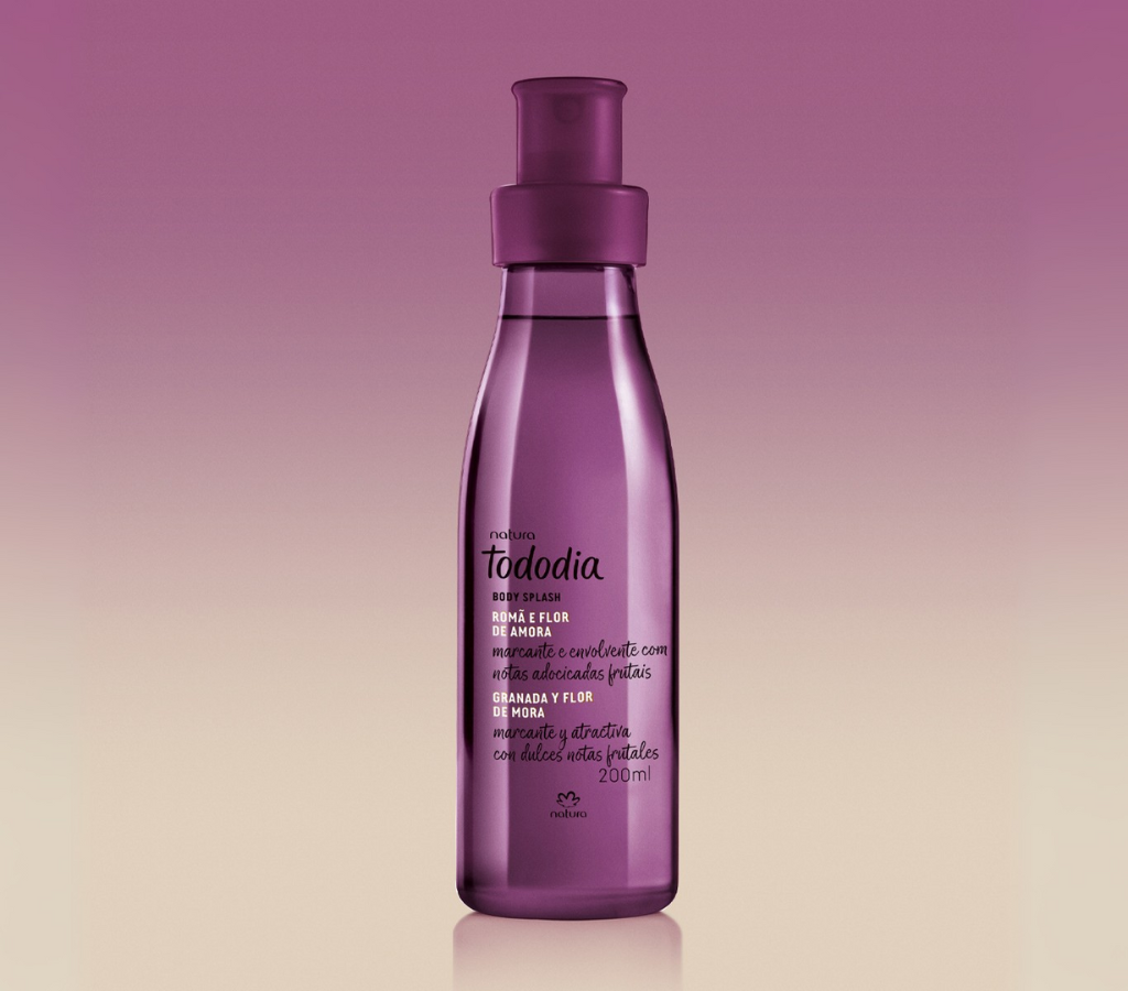Romã e Flor de Amora entre os body splashes da Natura